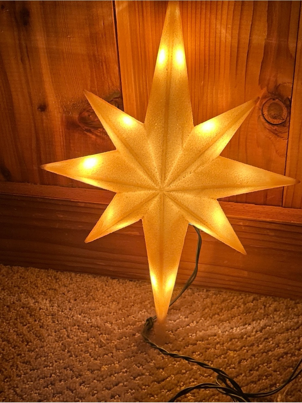 VTG  Blow Mold Christmas Nativity Star Bethlehem Lights 8 Point Star Tree Topper